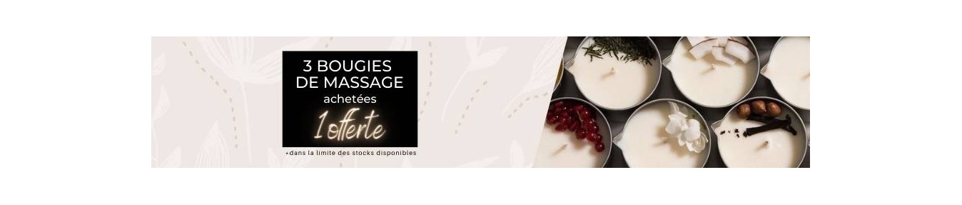 3 bougies de massage achetées, 1 offerte !